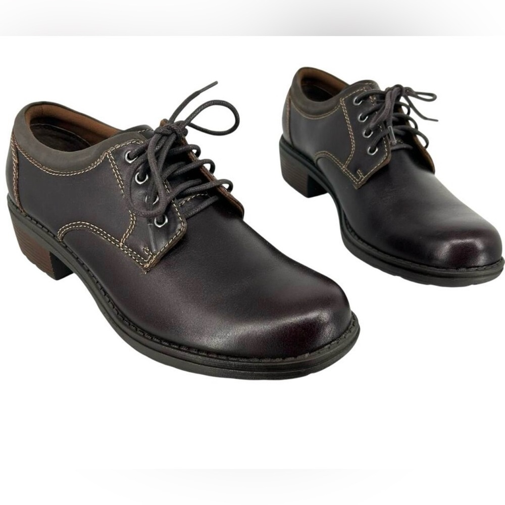 NWOB EASTLAND Women's sz 8M Stride Oxford Brown Leather Upper Platform Shoes